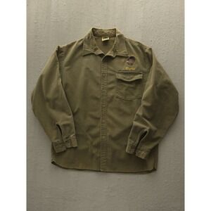 Vintage 80s Ideal Outdoor Outfitters Green Chamois Cloth Cotton Flannel Shirt  L